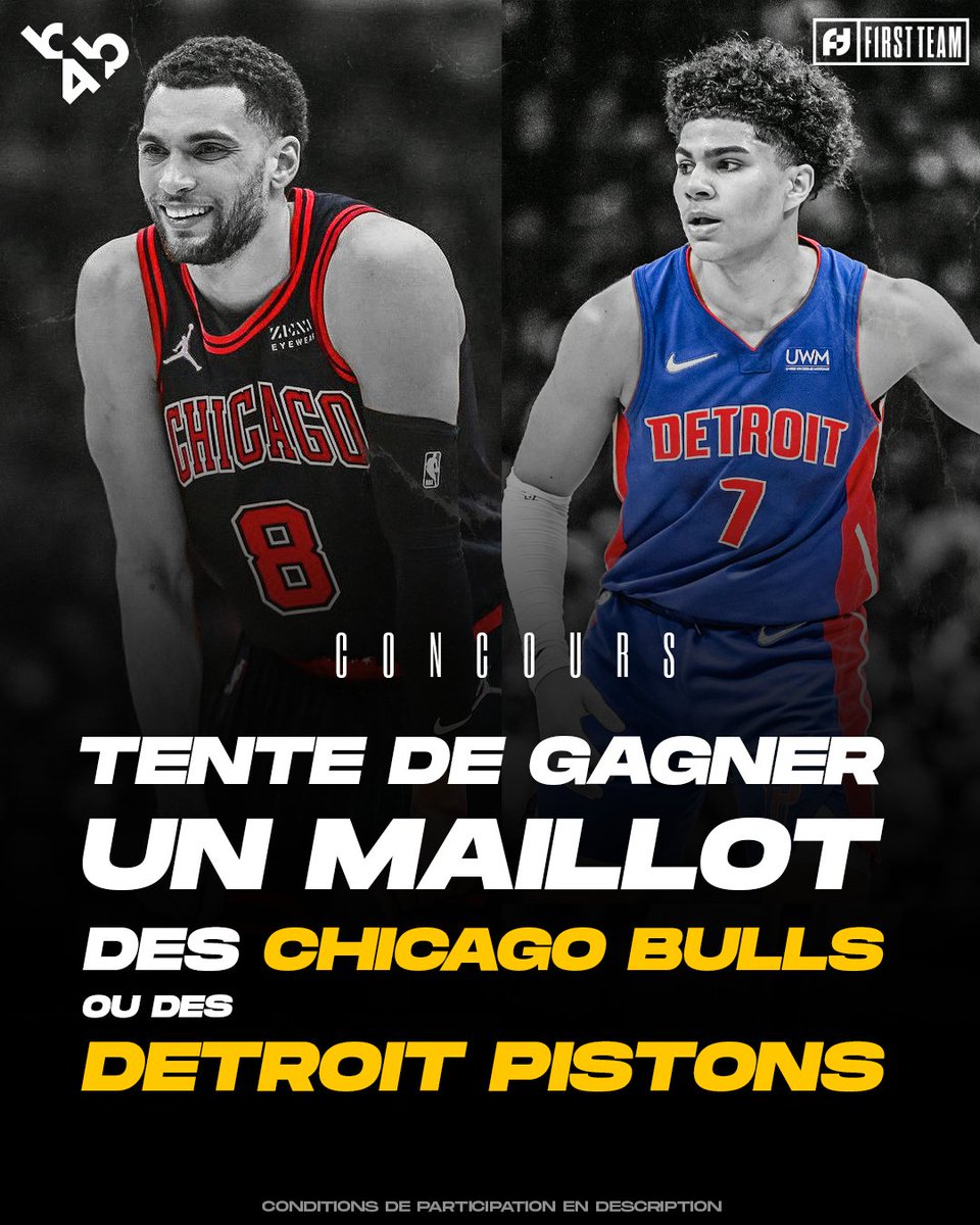 𝗖𝗢𝗡𝗖𝗢𝗨𝗥𝗦 🎁

Pour la #LibreAntenneNBA 🍿 spéciale #NBAParis chez <a href="/Basket4Ballers/">Basket4Ballers.com</a>, on vous fait gagner un maillot des Bulls et des Pistons ! 

➡️ RT ce tweet
➡️ Follow <a href="/FirstTeam101/">First Team</a> et <a href="/Basket4Ballers/">Basket4Ballers.com</a> 
➡️ Mentionne un pote en réponse