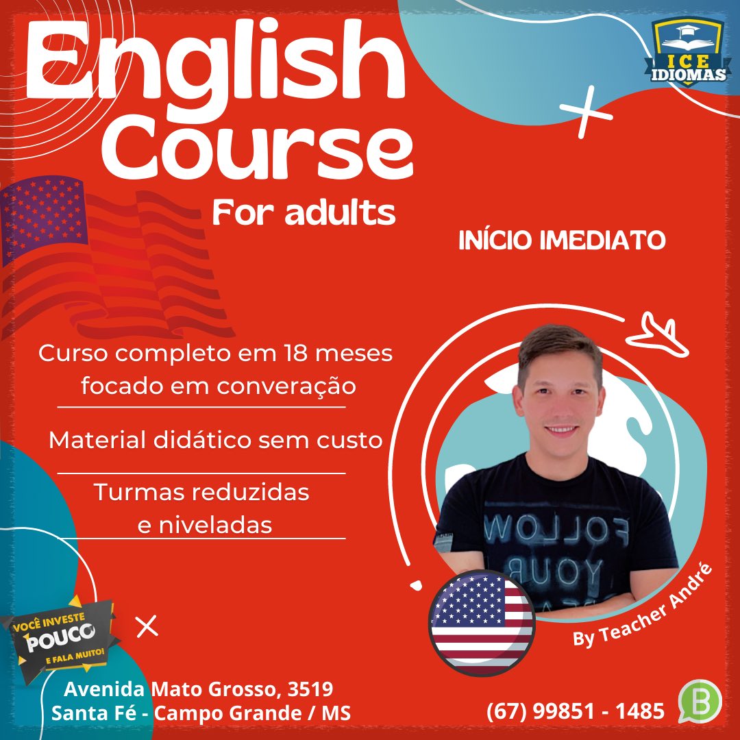 IdiomasIce's tweet photo. 🇺🇸📚WELCOME BACK 📚🇺🇸
A escola já tá de volta e a gente tá esperando vocês 🍀✈️🌎
Nosso curso de inglês exclusivo para adultos já está com turmas abertas para início imediato 👍💎😝
Vem para ICE você também. 
Aqui você fala! 
#iceidiomas #english #englishforadutls https://t.co/SmOj1KTm6c