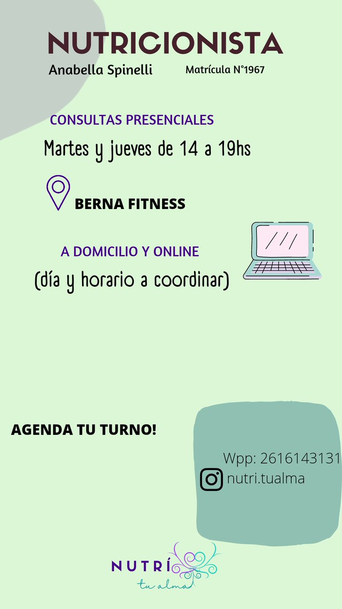 Si alguien necesita, o desea mejorar sus hábitos y su vínculo con la comida y su cuerpo, aquí estoy 💜💜💜