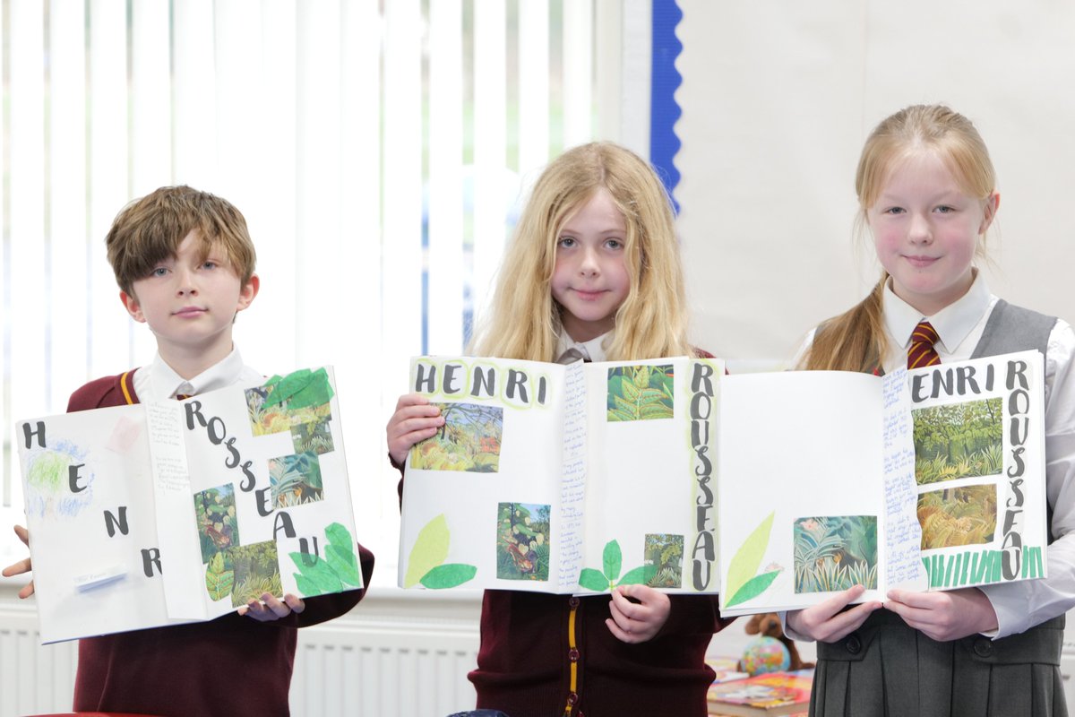 ParboldDouglas's tweet image. Wonderful cover pages from @PDA_Y5 to kick off their #pdaart unit on Henri Rousseau! 🍀🍃🐅