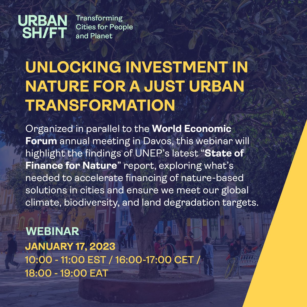 🌿Bringing #nature back to #cities is essential to tackle #biodiversity loss &amp; #climate change. To do this effectively, more #finance for local action is needed. Join our online discussion on Jan 17 to learn about the state of #urban nature finance: bit.ly/3GmIsZ8
