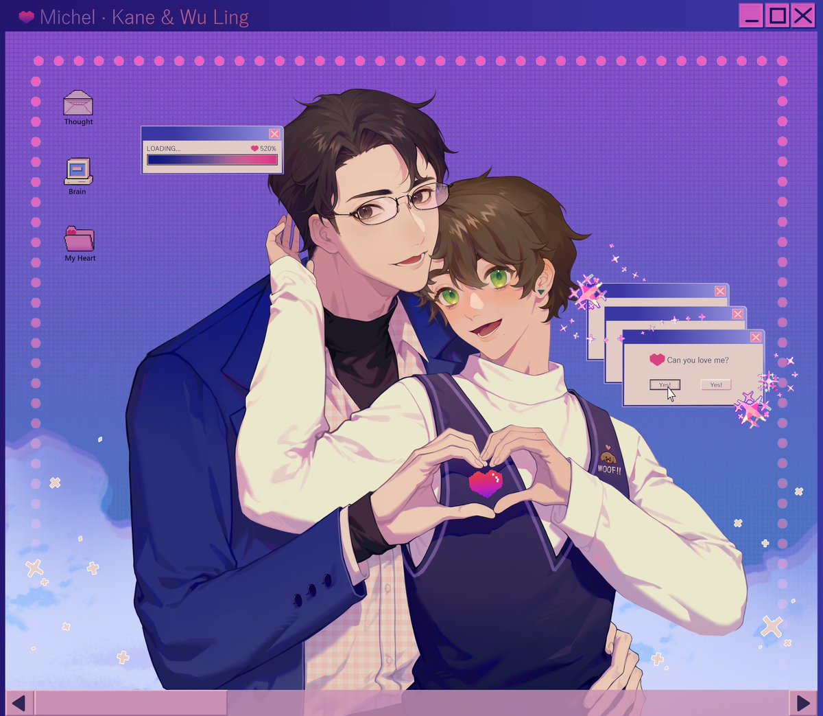 ❤️❤️❤️
女朋友的pc和我的pc，凌武和米歇尔

#OC #TRPG