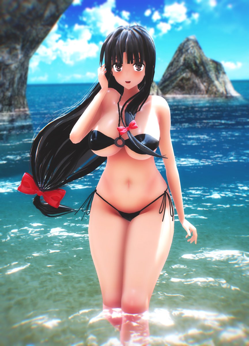 #見た人も無言で黒い何かを上げる
黒い水着 