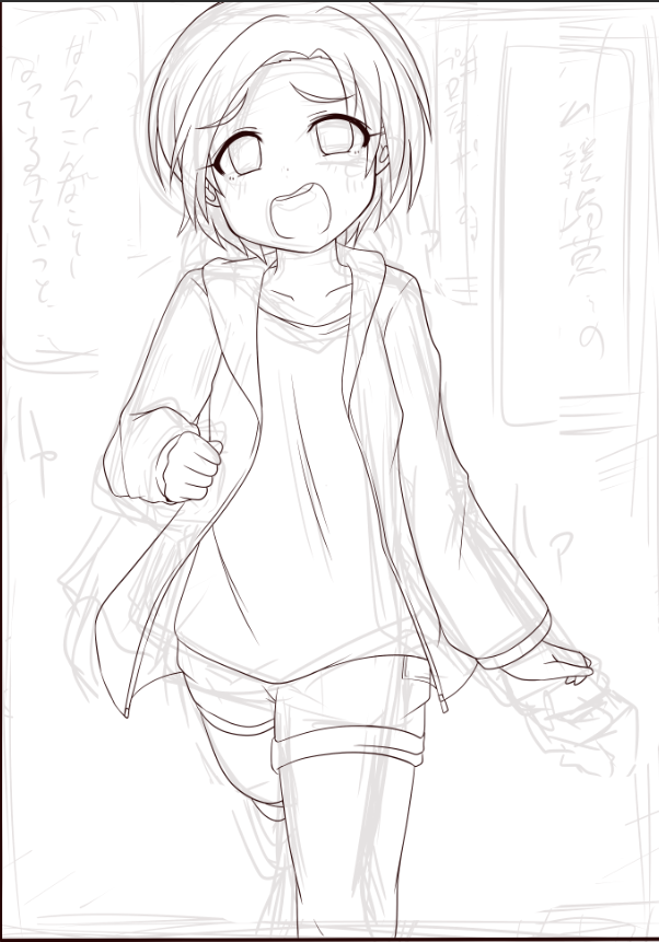 走る構図があまりにもハロウィンと被ってしまっていたので描き直した 