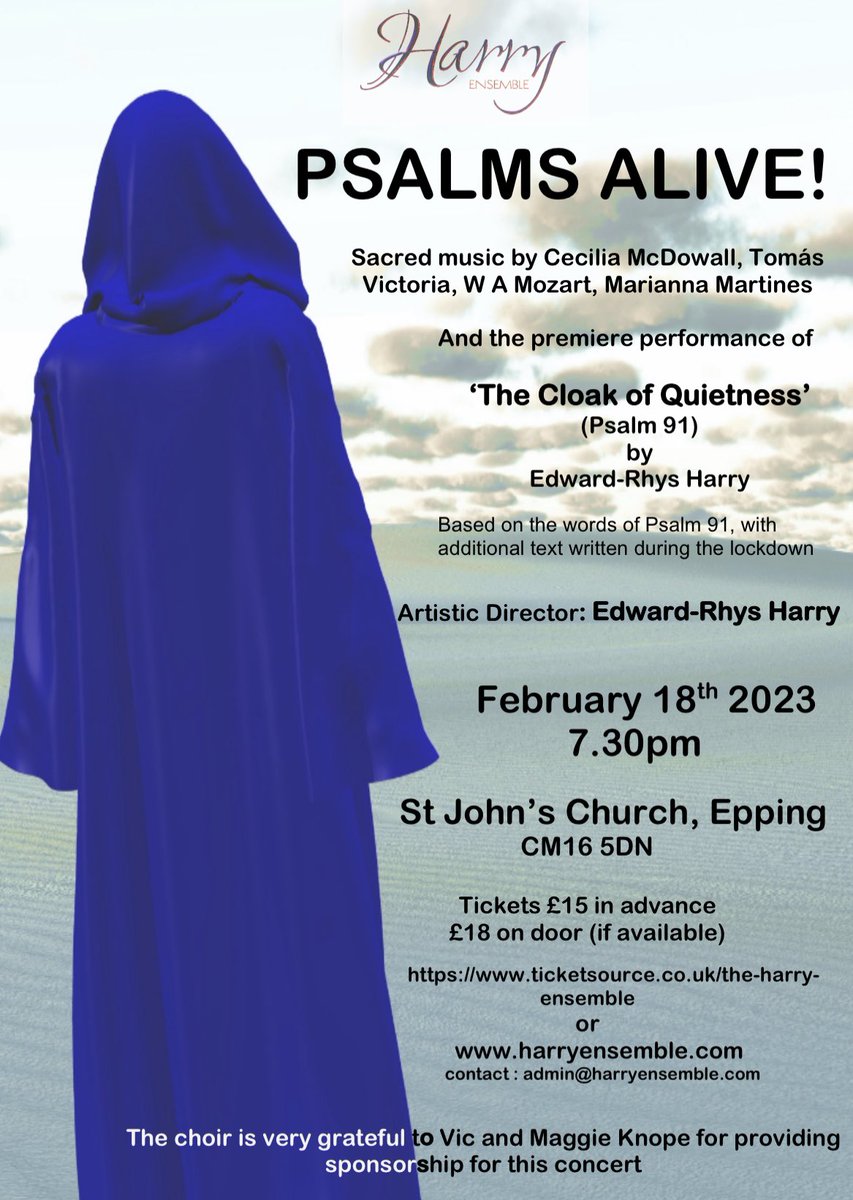 Don’t miss this! A world premiere alongside Mozart, Victoria, McDowall and Martines. Tickets available now for Feb 18th: ticketsource.co.uk/theharryensemb…