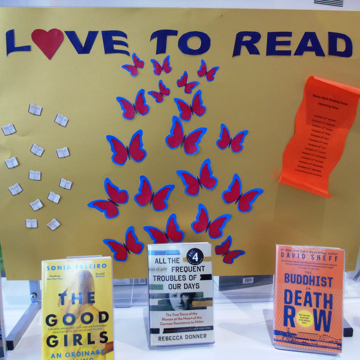 LibFalkirk's tweet photo. The Denny Library book group is meeting this Thursday, the 19th of January at 6.30pm.
They'd love to have some more people join, so if you would like to come along, contact the library on 01324 504242 or dennylibrary@falkirk.gov.uk
#denny #bookgroup #falkirkreads #dennylibrary https://t.co/HhefsXmyFU