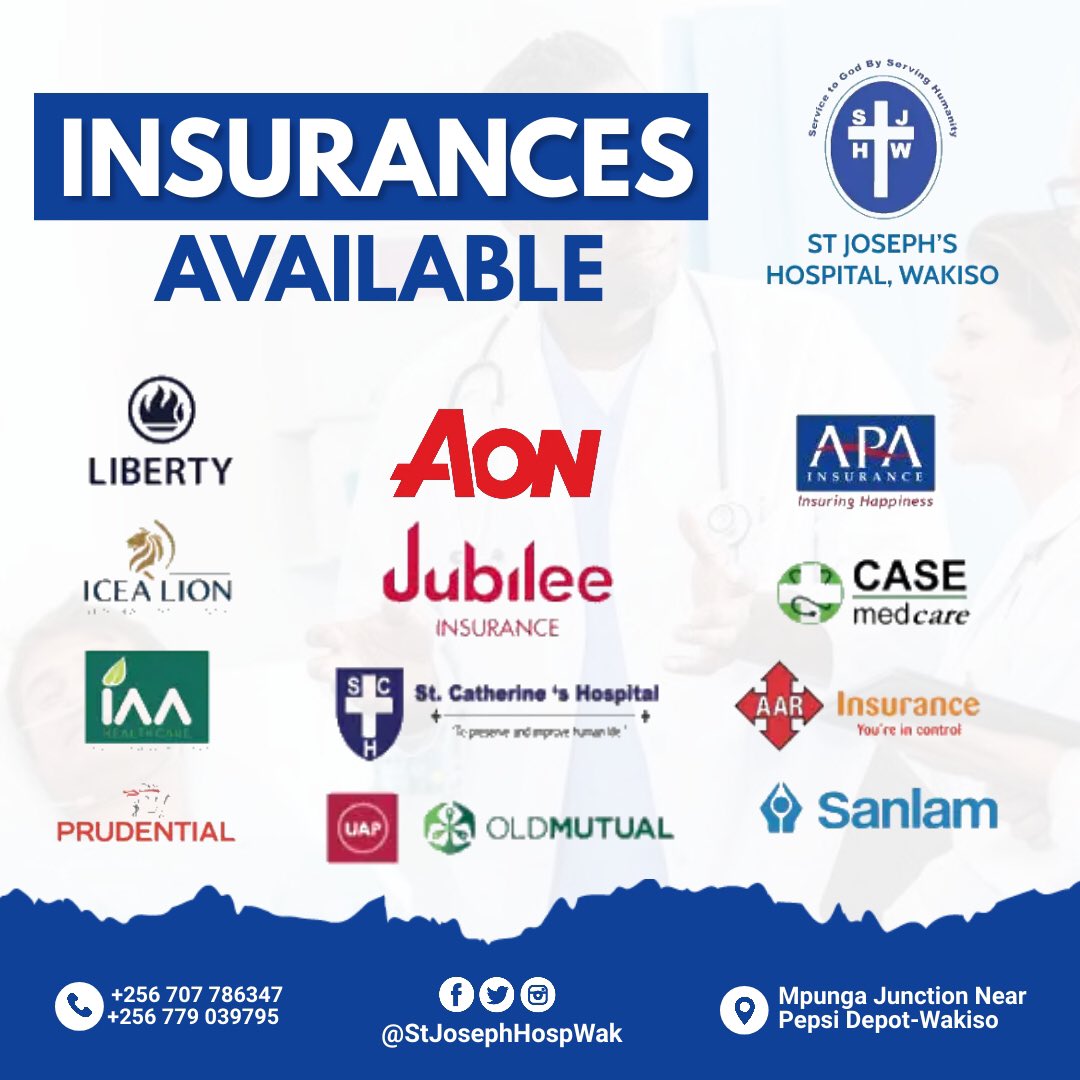 StJosephHospWak's tweet image. Do you subscribe to any Health Insurance policy ?! Then this is for you, come for any medical service from us with any insurance policy of your choice and we shall serve you in the best way.
#ServingHumanity
#InsuranceCovers