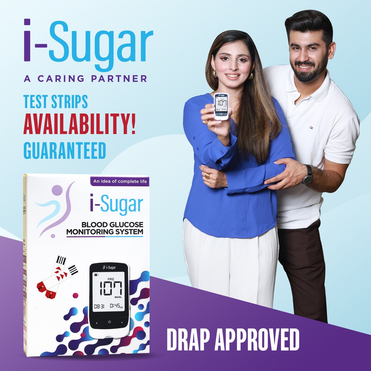 Rtest_Shop's tweet image. i-Sugar: A Caring Partner
For the first time in Pakistan DRAP Approved Blood Glucose Monitoring System.
Click the link to buy. rtest.shop/.../i-sugar-bl…
#Rtest #bloodglucosemeter  #teststrips #bloodglucosemonitor