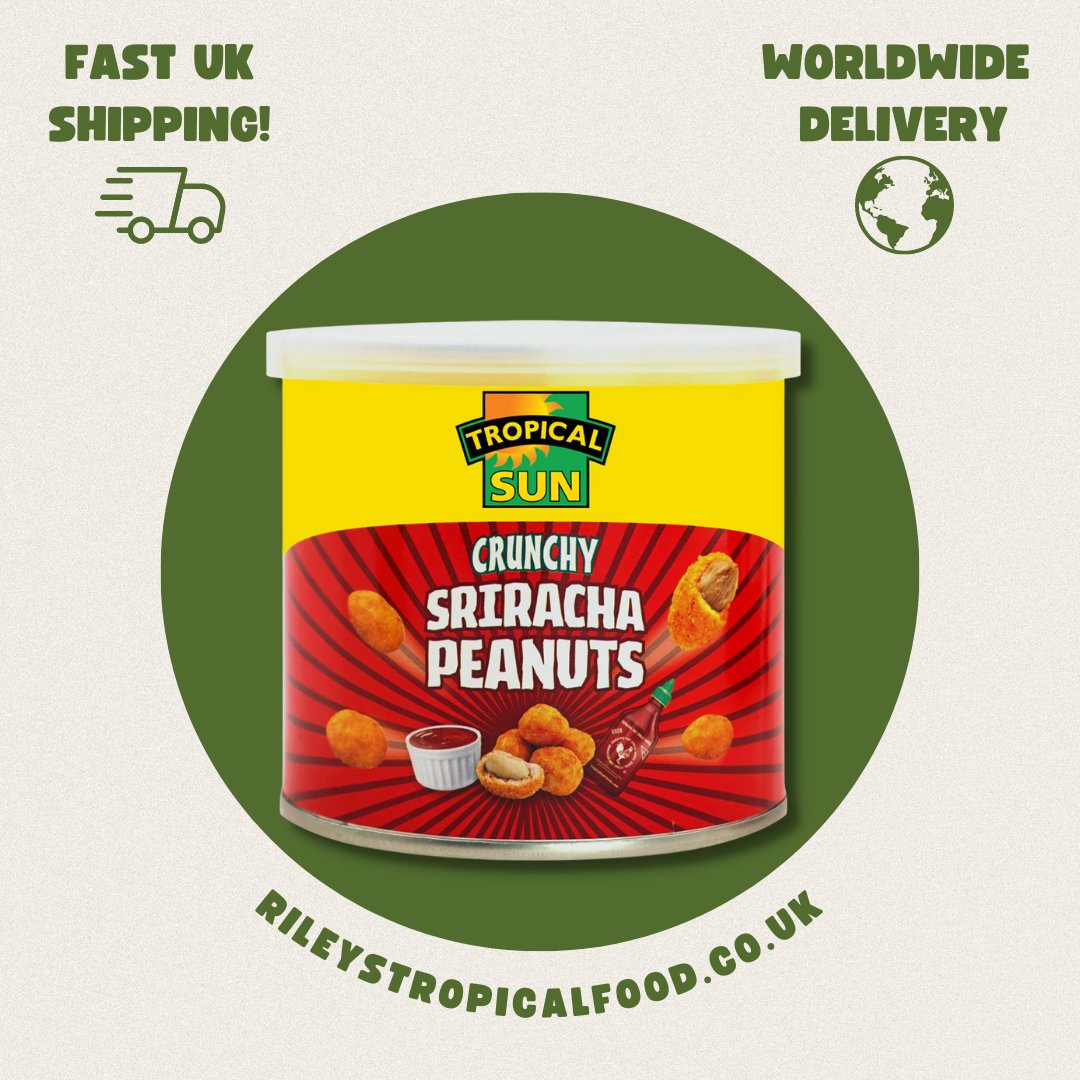 RileysFood's tweet photo. When normal peanuts just won’t do, it’s time to reach for Tropical Sun Crunchy Sriracha Peanuts! Roasted peanuts in a crunchy sriracha-flavoured shell, these bad boys are seriously addictive. The snack game will never be the same again!❤️‍🔥

https://t.co/03YYXt8MR6 🔗 https://t.co/Jjt1CU9rf7