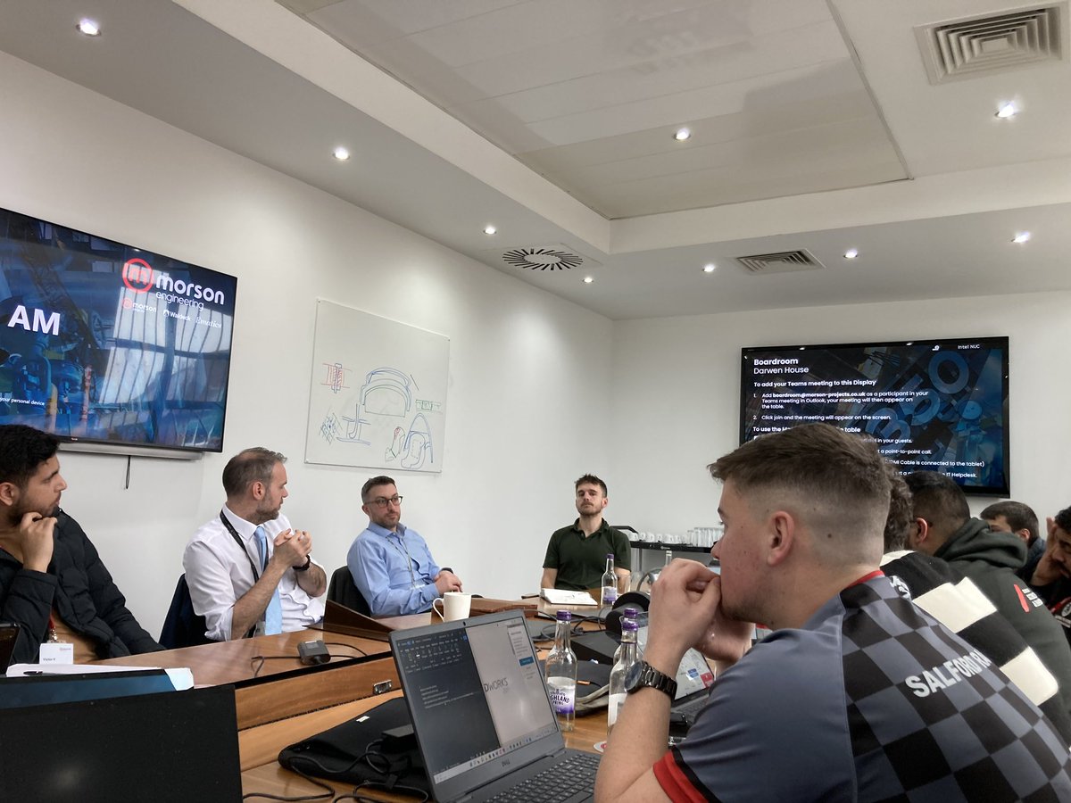 SalfordRacing's tweet photo. We are thrilled to have attended another Composites workshop with Morson Projects .

Massive thank you to Morson Projects, Andy Hassal, Chris Summers, Ben Barakat &amp; Graham Eardley for the opportunity and amazing insight. #Engineering #formulastudent #fsuk https://t.co/jQIZQA2944