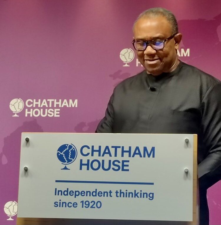 If Peter Obi is your incoming President, Retweet 📌

 #PeterObiInChathamHouse