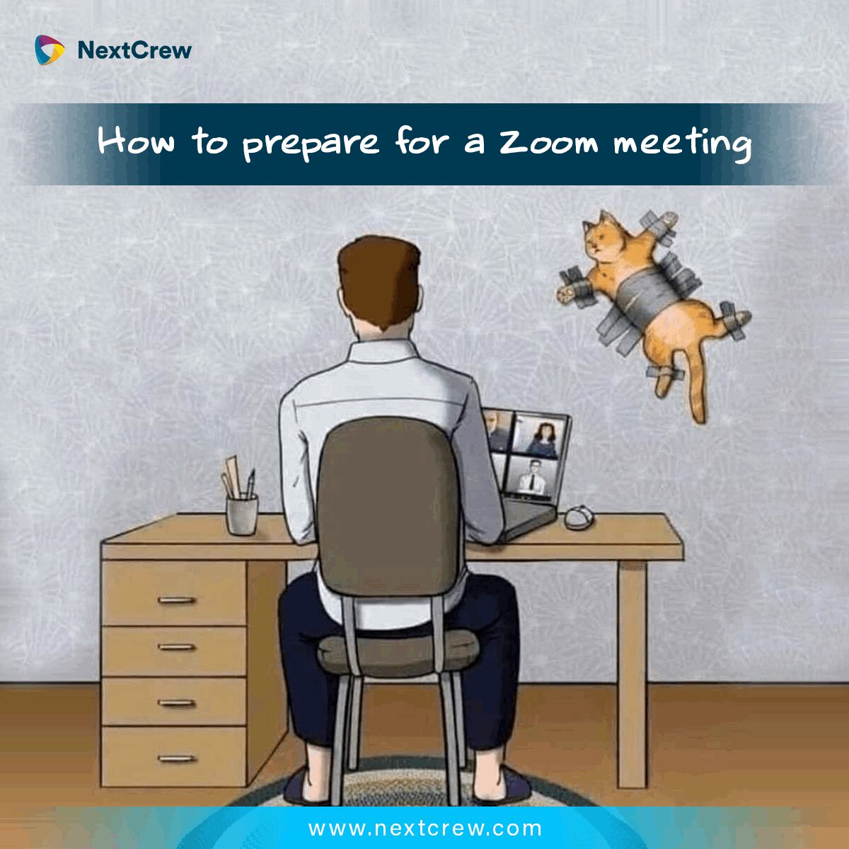 nextcrewcorp's tweet photo. Hey Siri, please show me list of Zoom meeting-friendly pets? 

Siri: No search results matching your query :D 

#mondaylaugh #mondayblues #workfromhome #wfh #NextCrew https://t.co/YH49fPeo7k