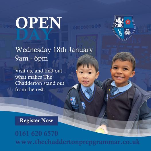 TheChadderton's tweet photo. ✨ Join Our Open Day ✨
There is still time to register for our Open Day on Wednesday 18th January, from 9am to 6pm.
To register your interest, please call us on 0161 620 6570 or complete our form via our website https://t.co/6YA3F4DghK https://t.co/tlSUJW9NhZ
