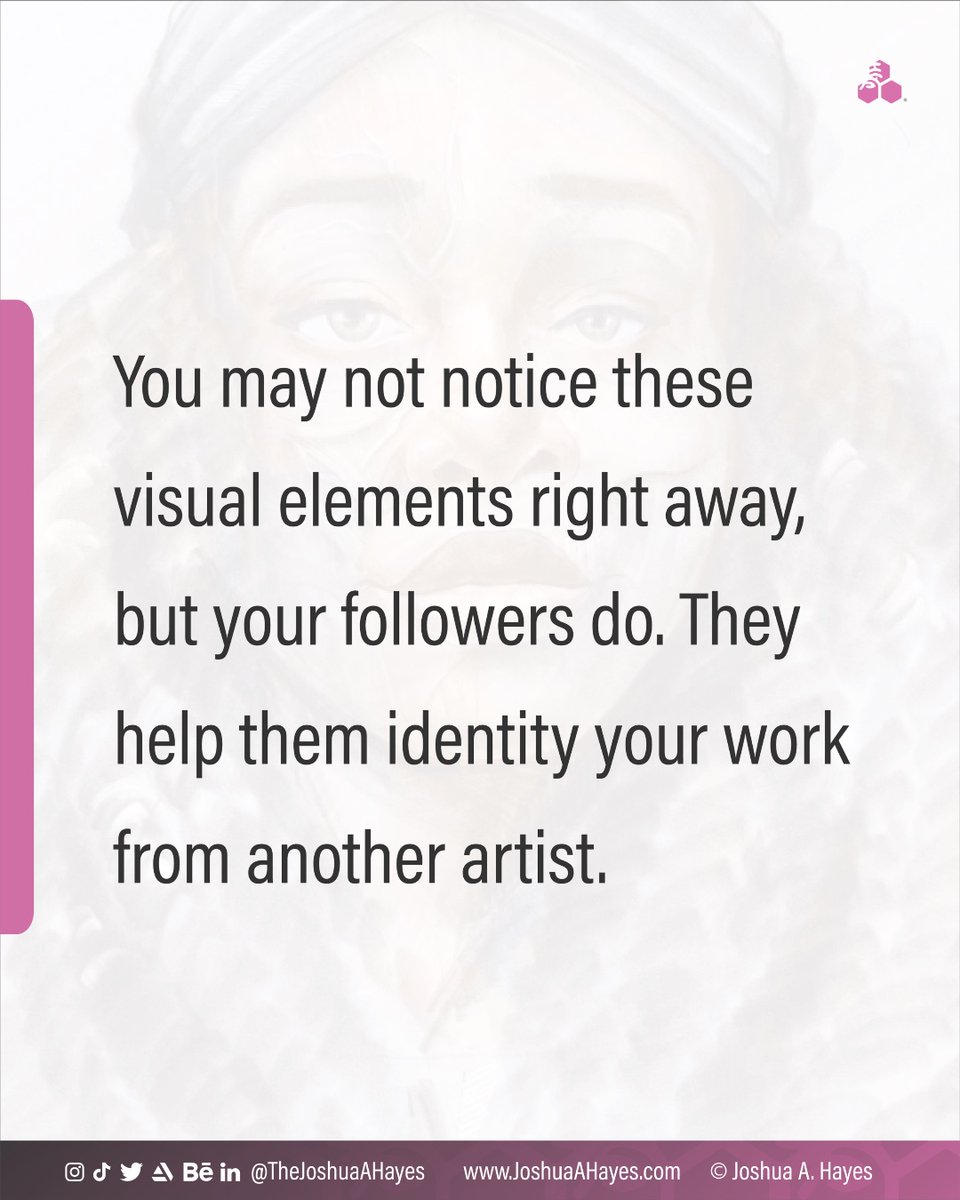 You may not notice your creative style, but your followers do.

#JoshuaAHayes #Illustrator #IdentityDesigner #MarketingStrategist #Creative #Art #Design #Branding #BrandIdentity