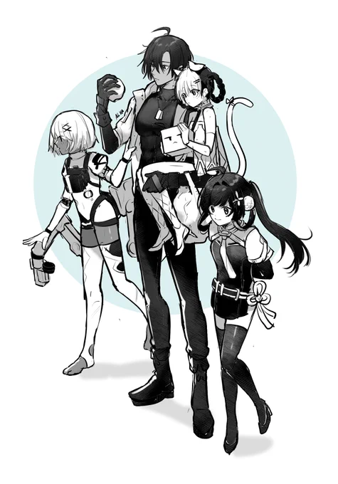 maleskk, bombinata, sophia and pulao (&amp; kuroro) 