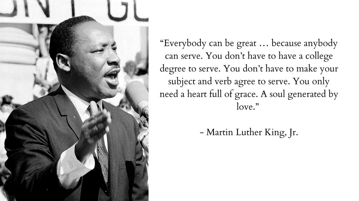 We honor and celebrate the work, life, and legacy of Martin Luther King, Jr.

#MLKDay