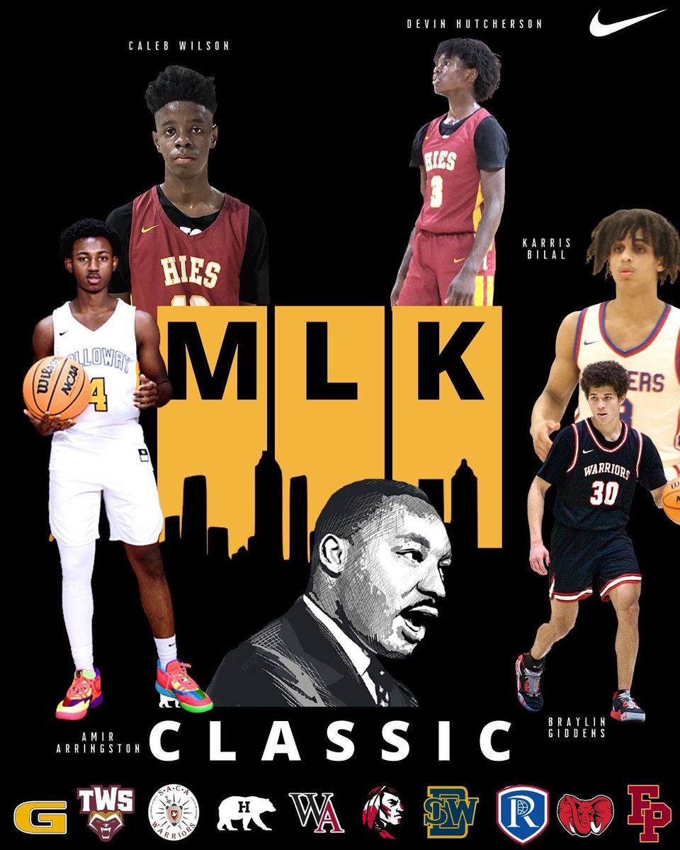 Appreciative to take the court with our team every game, but even more so today to honor the great Martin Luther King Jr. #MLKClassic @HIESMLKClassic @GwayAthletics Thank you to @TonyWatkinsHIES @HILadyBears and @CoachMaysHIES for hosting, you guys do a terrific job!