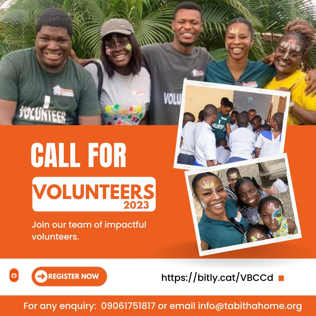 tabitha_homeng's tweet photo. Are you passionate about creating impacts in children?
Our volunteers recruitment form for 2023 is open.
Kindly sign up with the link below: https://t.co/LaI7rWlvyo
#volunteerwithus
#tabithahome
#children
#volunteersrecruitment https://t.co/OHzKiM9oIz