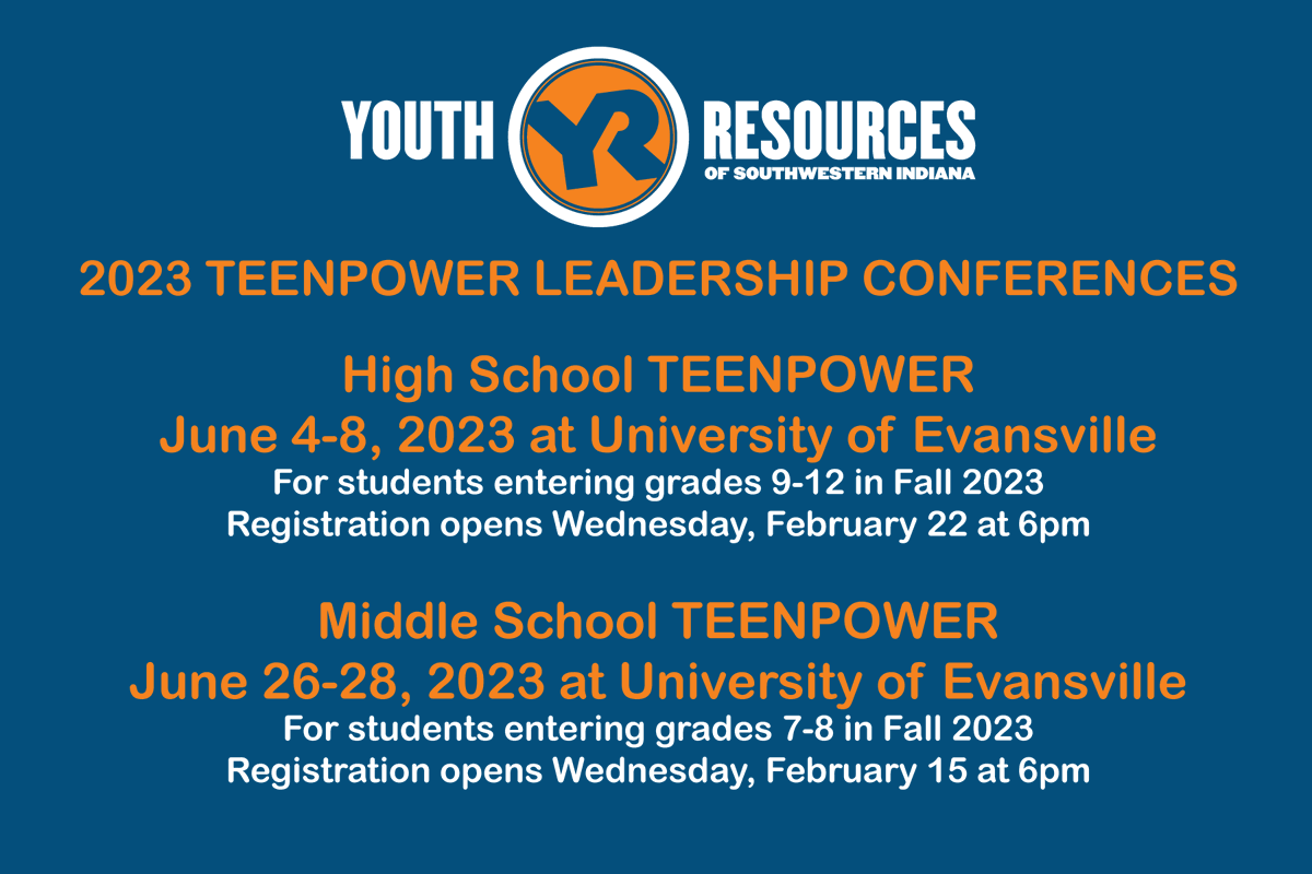 It's almost time! Mark your calendars for TEENPOWER registration coming up in February! Learn more at youth-resources.org/teenpower