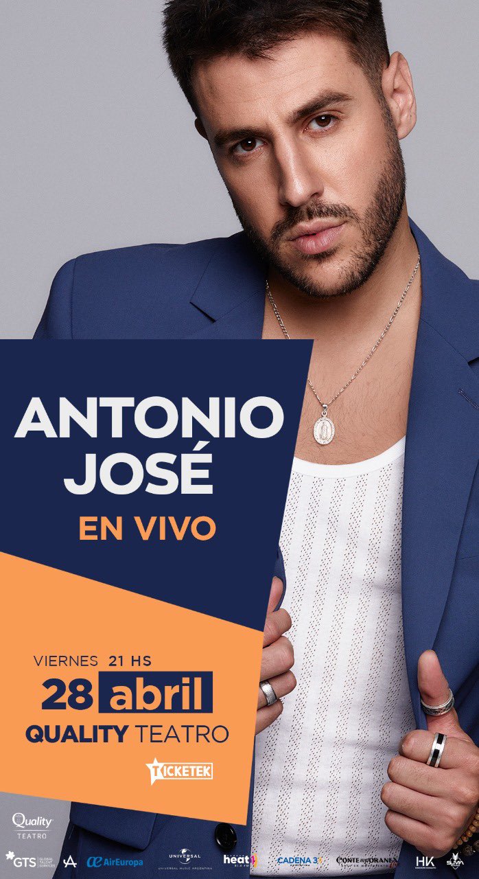 ANTONIO JOSE  Ticketek Chile