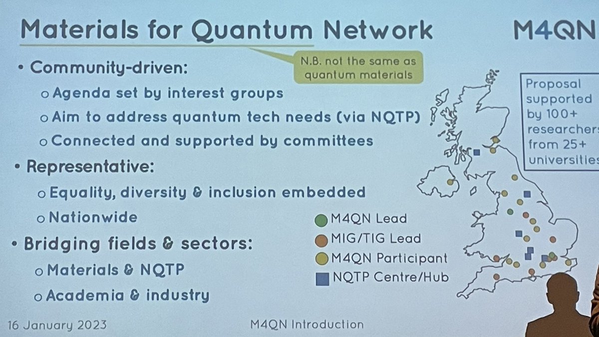 Fantastic introduction to #M4QN at the launch event in Manchester!
Exciting times for Materials for Quantum in the UK!
@mat4quantum 
#QuantumTechonology
#QuantumScience
