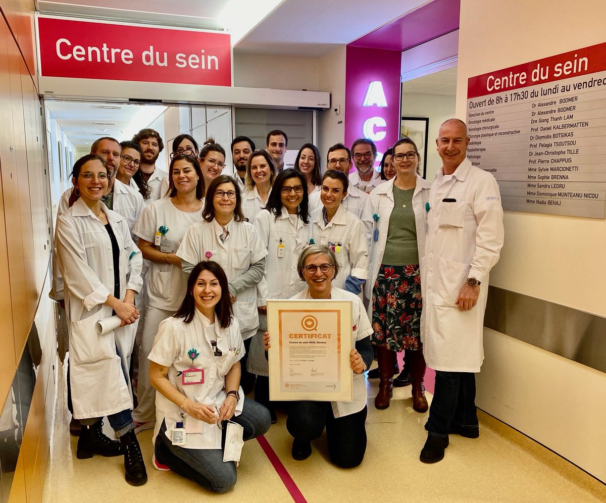 Le Centre du sein des HUG obtient une nouvelle fois la certification de la Ligue suisse contre le cancer et de la Société suisse de sénologie. Une belle reconnaissance pour l'ensemble des équipes. Bravo 👏 #cancer #oncologie #cancerdusein hug.ch/actualite/lexc…