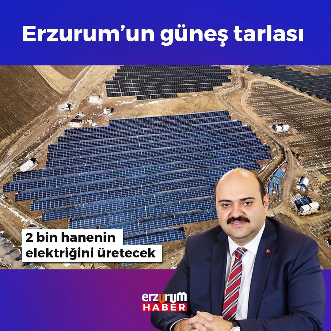 #Erzurum'un güneş ☀️ potansiyeli enerjiye dönüşüyor.

Erzurum'da, #Aziziye Belediyesince 30 dönüm arazide bir güneş enerji santrali kuruldu. 

@aziziyebelediye
@muhammedcevdet

#ges #güneşenerjisisistemleri  #erzurumhaber #erzurumhaberleri #enerjihaber #erzurumportali