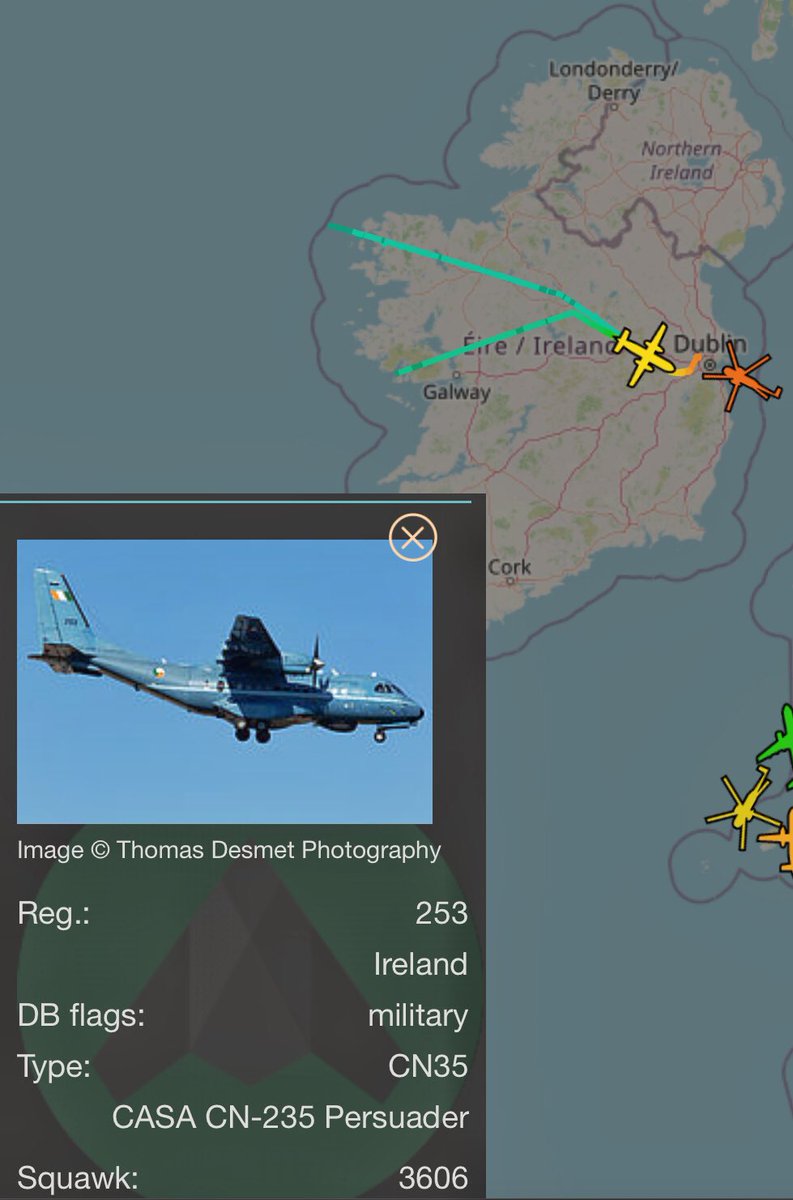 I haven’t seen it on radar myself in a while, CASA up and done a sweep along the west coast #irishaircorps #Ireland #militaryflight