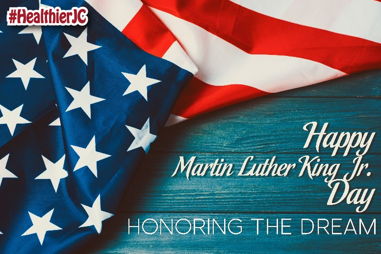 HealthierJC's tweet photo. On Martin Luther King Jr. day, we honor & celebrate his contributions to society. Let's pause to reflect & remember how his persistent advocacy, commitment to helping others & leadership led the civil rights movement #HealthierJC #JCVets @JerseyCity @JerseyCityHA @ServeJerseyCity https://t.co/W0Vvu6ZgNj