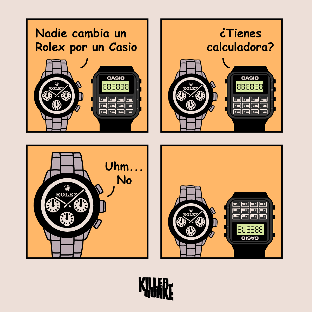 killerquakelat's tweet photo. Esperamos que este chiste no los salpique ⌚
Tienda Oficial Killer Quake en Colombia Aquí 👉 https://t.co/iUWqX1Gubs
#Shakira #pique #bzrp #meme #rolex #casio #calculadora #ElBebe #online #tienda #Colombia https://t.co/R94vZnBuLx