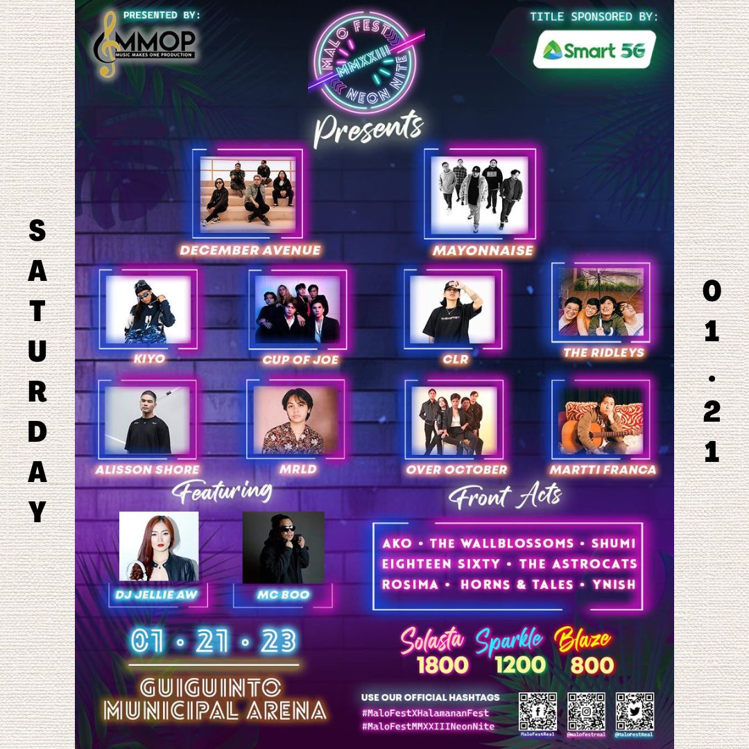 Haruuu! We would like to see you this week! Sama kayo sa mga gigs namin this week, tara! (✿◠‿◠)❤️

Jan 20 (Fri) - <a href="/jessxpats/">Jess & Pat's | #WeAreIndiesTOGETHER</a>  for <a href="/loopphilippines/">LOOP PH</a> x <a href="/docdefprod/">Docdef Productions</a>'s MNL tour Leg 2

Jan 21 (Sat) - Guiguinto Municipal Arena for <a href="/MaloFestReal/">MALO FEST</a>