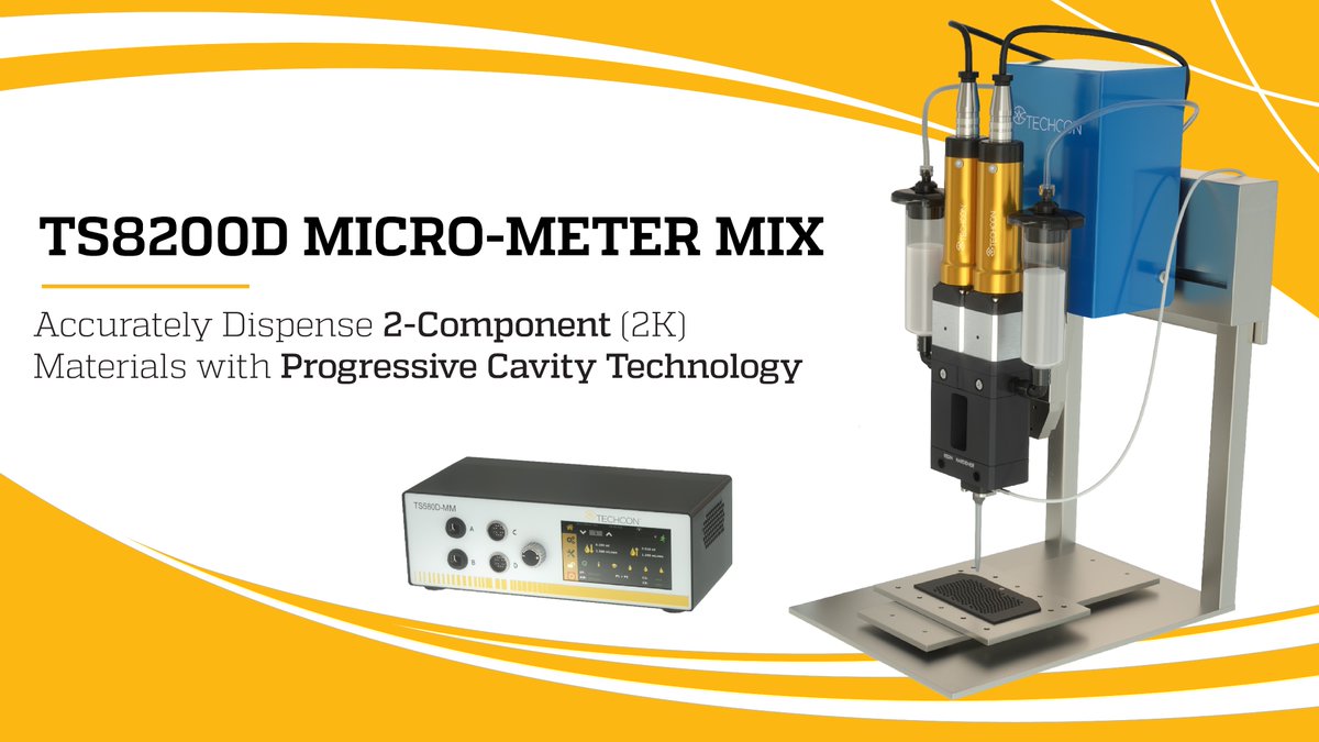 MetcalSoldering's tweet image. The TS8200D Micro-Meter Mix uses positive displacement technology and a high-quality static mixer to ensure your #2K material achieves proper mixing and curing.  Learn how the TS8200D could be your #Dispensing solution: hubs.la/Q01y2KL-0
#TechconSolutions #PCPump #MeterMix