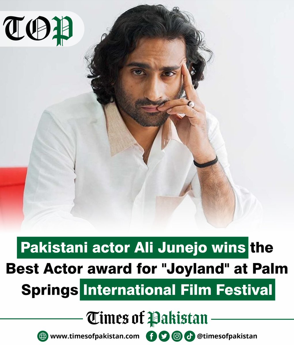 Pakistani actor Ali Junejo wins the Best Actor award for 'Joyland' at Palm Springs International Film Festival

#AliJunejo #Joyland #PSIFF #PakistaniActors #ShowbizNews #PakistaniMovies #TimesofPakistan #PakistanNews #LatestNews #BreakingNews #LatestPakistanNews #PakNews