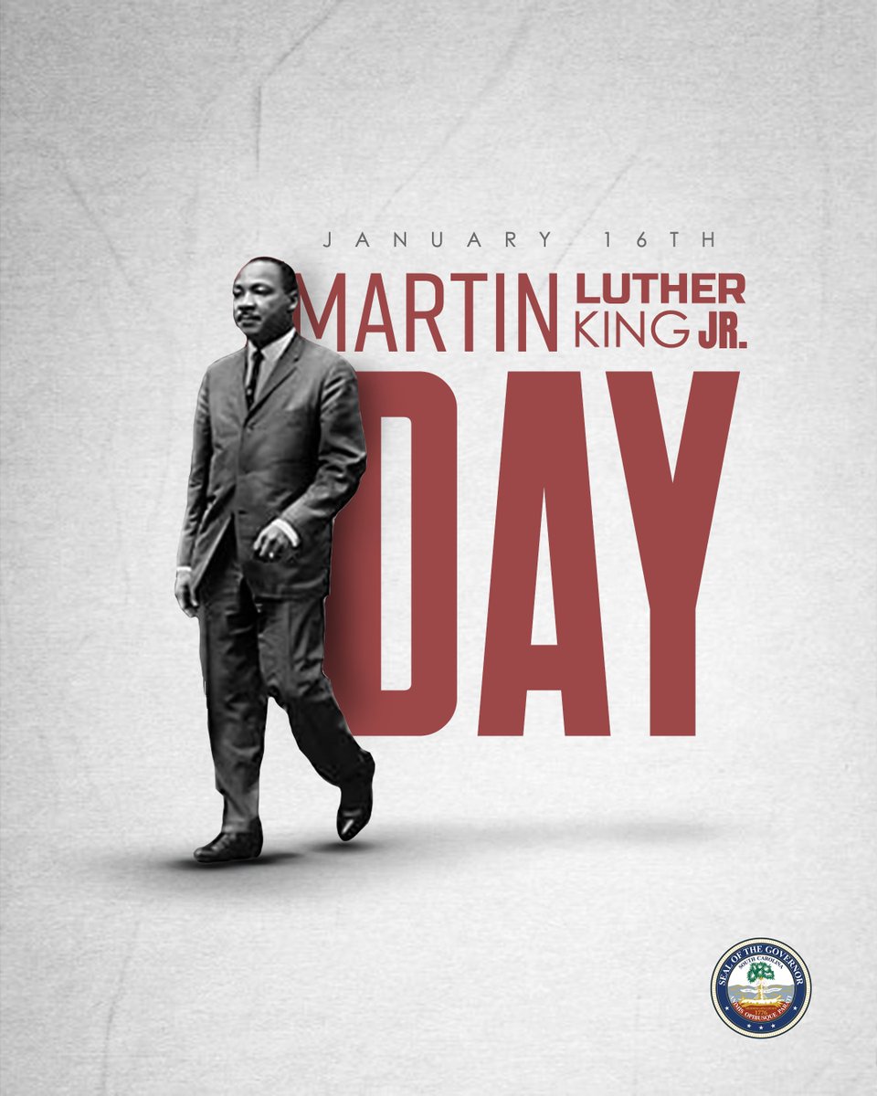 henrymcmaster's tweet image. Today we take time to celebrate and honor the legacy of Dr. Martin Luther King Jr., whose message of equality and peace continues to inspire and unify us.
