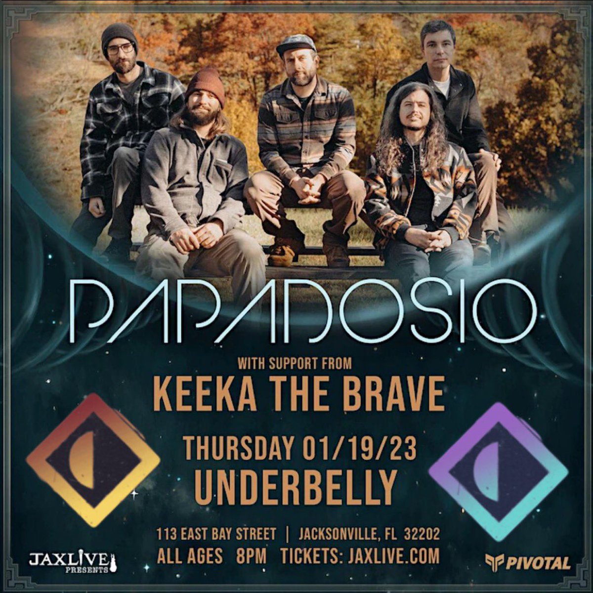 coz_tree's tweet photo. @papadosio coming to Jacksonville! This Thursday! You won’t wanna miss it!! See y’all at the Underbelly for an awesome time! https://t.co/J6fJsG0Lea