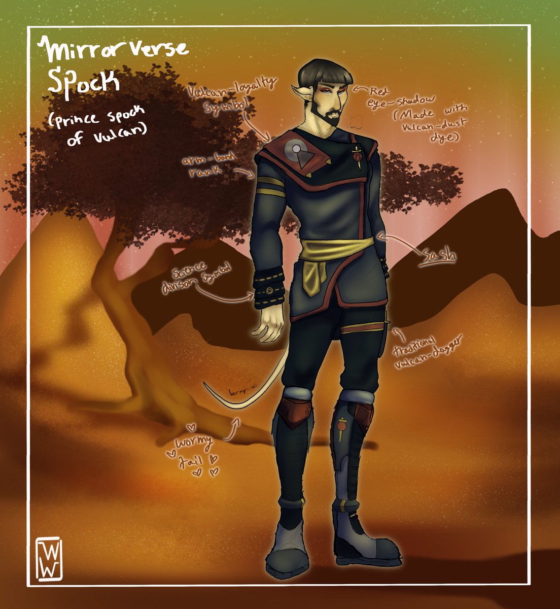 I FORGOT TO PUT MY REDESIGNS HERE!!! 

These are for a mirrorverse comic I'm doing over on my tumblr! I'm way more active there, check me out! :)
at.tumblr.com/jawnwatsonkinn…