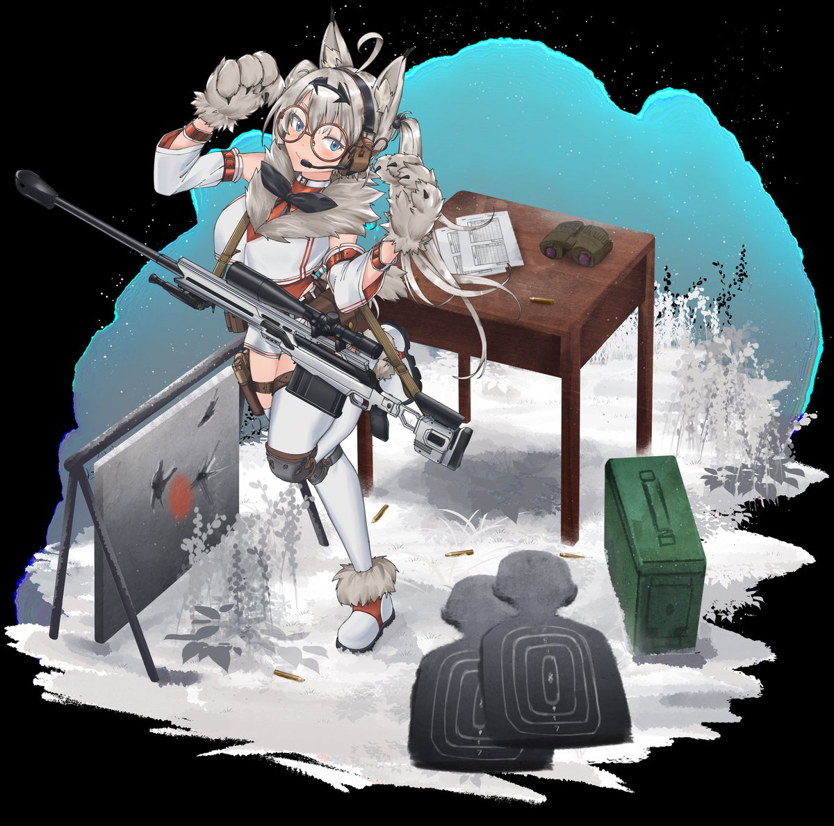 "Bonjour Commander! I will be in your care from now on, please be mindful of my ears when speaking."

🇨🇦Cadex CDX-50
Anti-material T-Doll🇨🇦

"Hmm? Oh these? They're just gloves. My ears and tail however are real Commander."