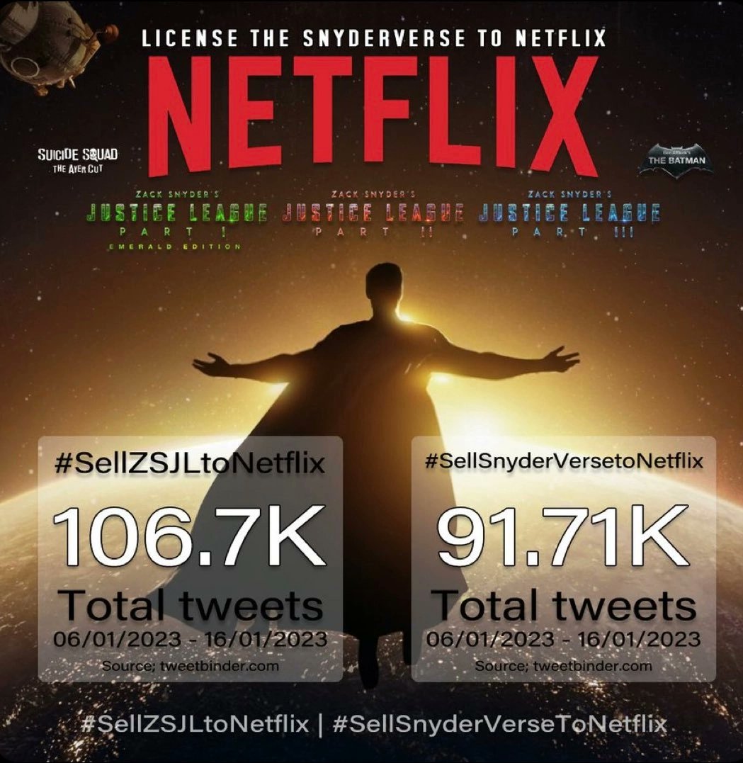 wolffyinvierno's tweet photo. Twitter hiding #SellZSJLtoNetflix 
Use both #SellZSJLtoNetflix and #SellSnyderVerseToNetflix hashtags https://t.co/ZFSRVKoyXY