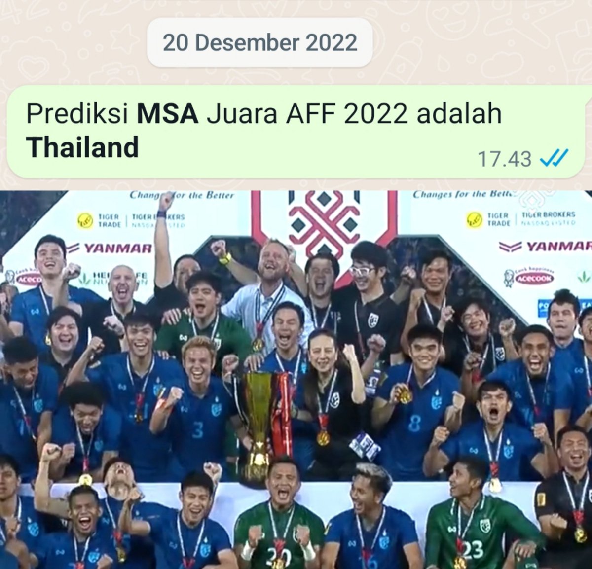 🇹🇭 rajanya sepakbola di ASEAN. Timnas 🇮🇩 harus berbenah lewat momentum kepengurusan <a href="/PSSI/">PSSI</a> yang baru periode 2023-2027.