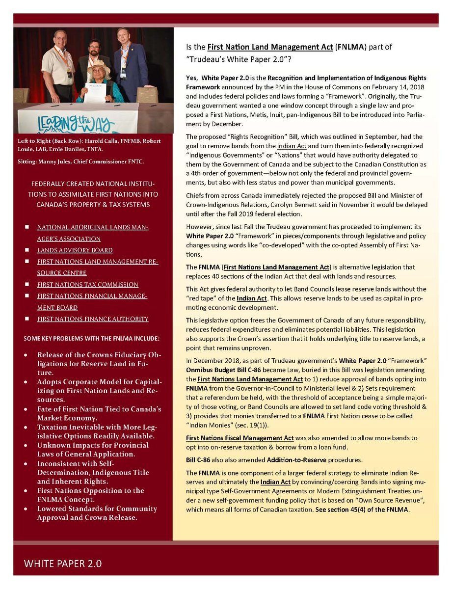 Russ Diabo on Twitter "Here is a booklet on the First Nations Land