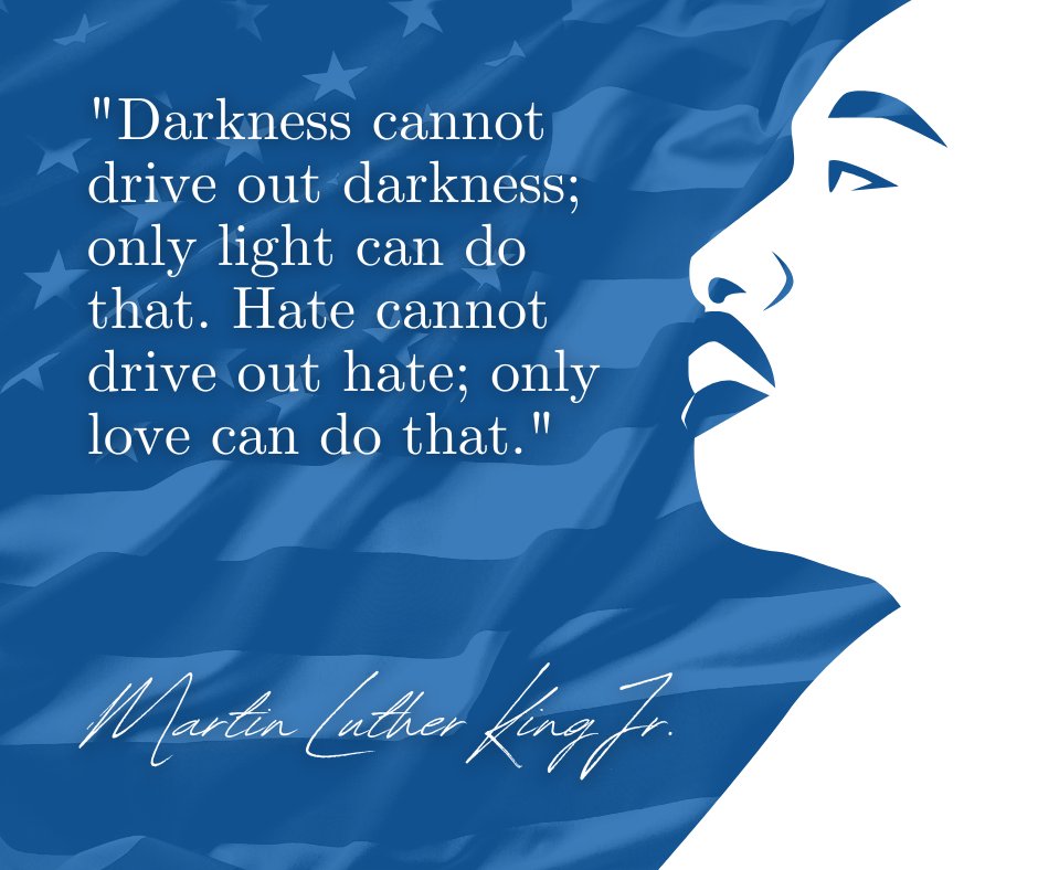 "Darkness cannot drive out darkness; only light can do that. Hate cannot drive out hate; only love can do that." – Martin Luther King, Jr.

Today we honor Dr. King's work and recognize the team of forward thinkers around him. #mlkday2023