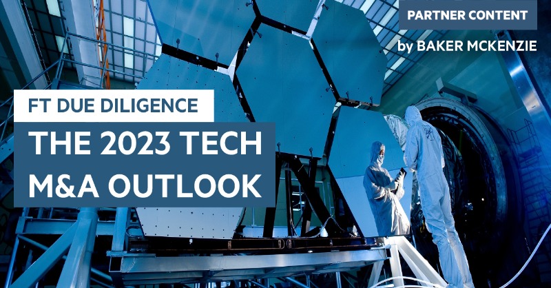 ft_content's tweet photo. What do dealmakers predict for tech M&amp;A in 2023?

Part of our FT Due Diligence Series with @bakermckenzie