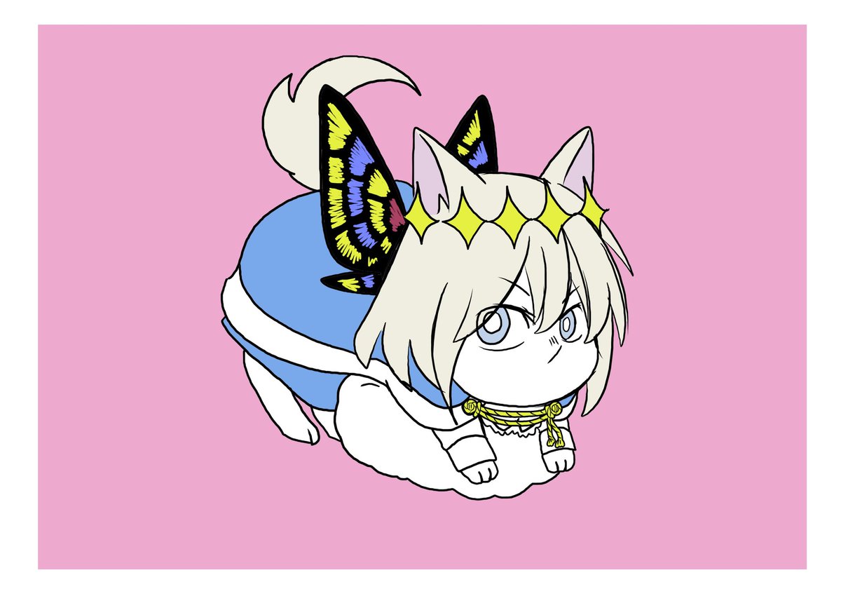 oberon (fate) 1boy tail solo animal ears male focus blue eyes cat ears  illustration images