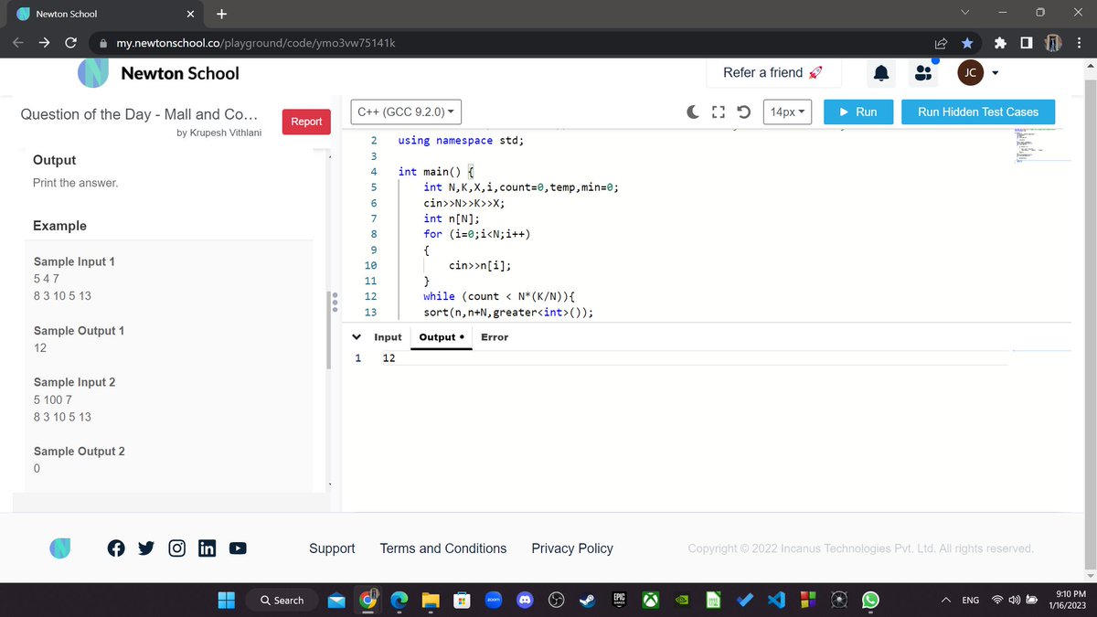 pem_shera's tweet image. Today I have solved question_title using #language_used
#Day1 of #30daysofcode @everydaycoders
#community #coding #programming #competitiveprogramming #codingchallenge #dsa #bubbleupcommunity
