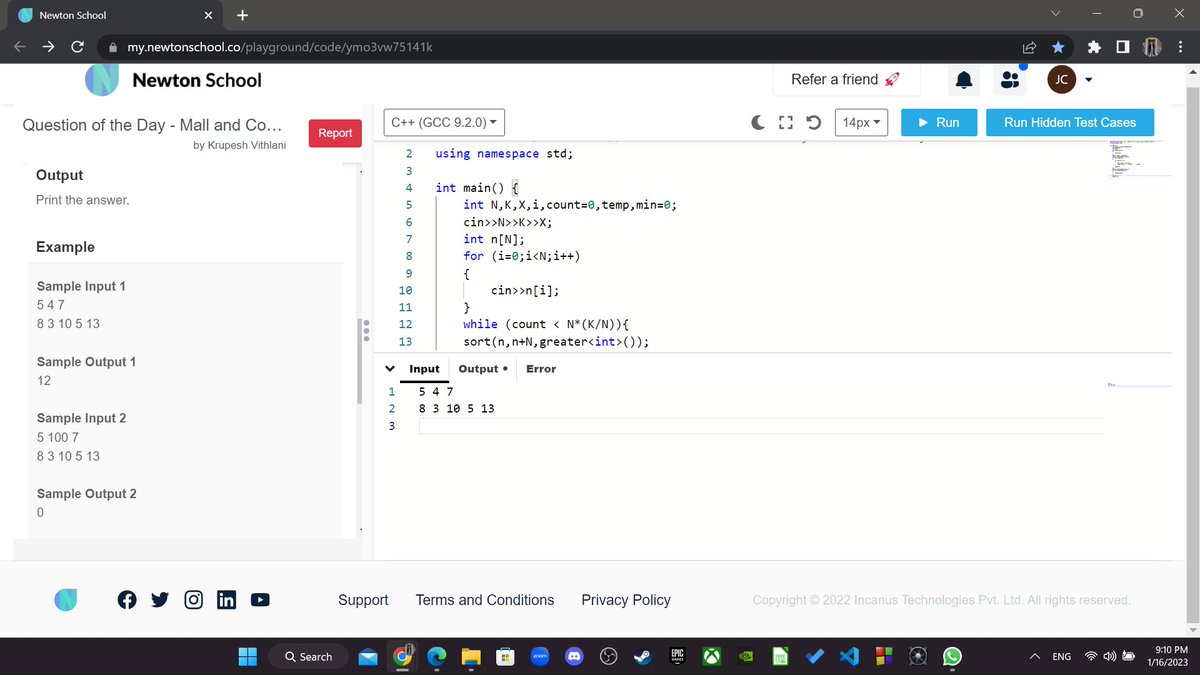 pem_shera's tweet image. Today I have solved question_title using #language_used
#Day1 of #30daysofcode @everydaycoders
#community #coding #programming #competitiveprogramming #codingchallenge #dsa #bubbleupcommunity