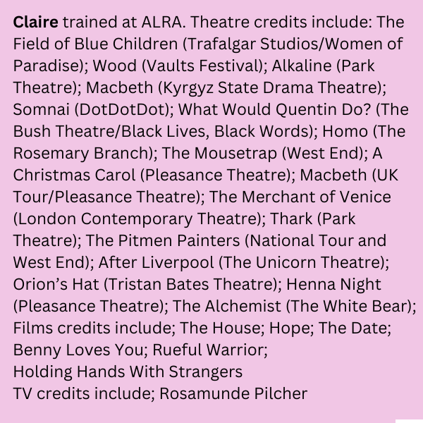 BruisedSky's tweet photo. Spotlight on actor Claire Cartwright @claire_cart - one of our THIRSTY by @Steph_Martin_ ensemble cast!
31 Jan - 5 Feb in Cage Vault Festival
π https://t.co/7wn2byOrzi
#femalecast #newwriting #lgbtqilondon #vaultfestival2023 #queerlondon #thirstytheplay #lgbttheatre https://t.co/feMV7hJrFN