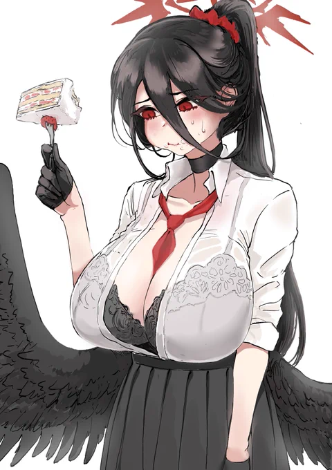 バレたけど食べるのを止めないハスミ 