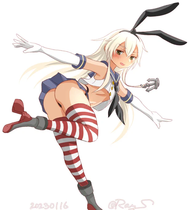 ぱんつ描き忘れてたのでなおしました#艦これ版深夜の真剣お絵描き60分一本勝負#艦これ版真剣お絵描き60分一本勝負_20230116 