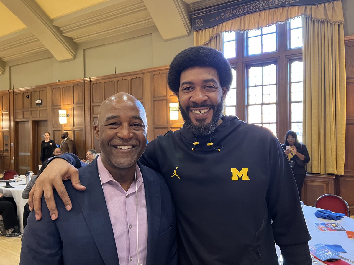 It was an honor to help welcome back legendary former @umich basketball players @JalenRose and Jimmy King to share in the celebration of #MLKDay. I look forward to hearing from Jalen Rose and other distinguished speakers at today’s #UMichMLK Symposium.