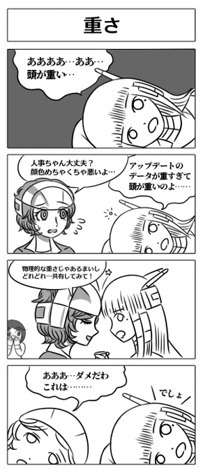 【ロボ娘開発日誌:重さ】
#4コマ漫画 #ロボ娘 